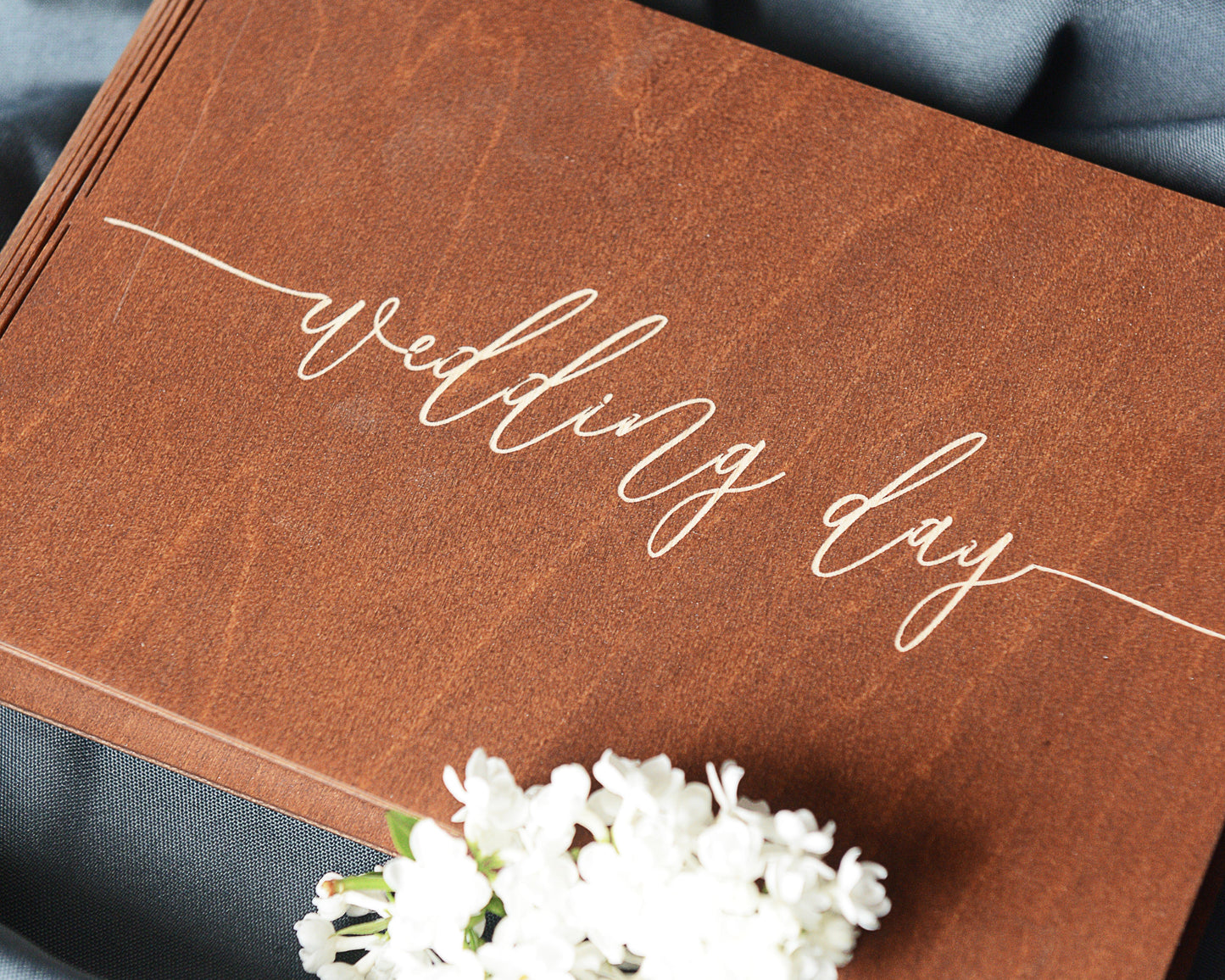 Wedding photo album Wooden personalized guest book