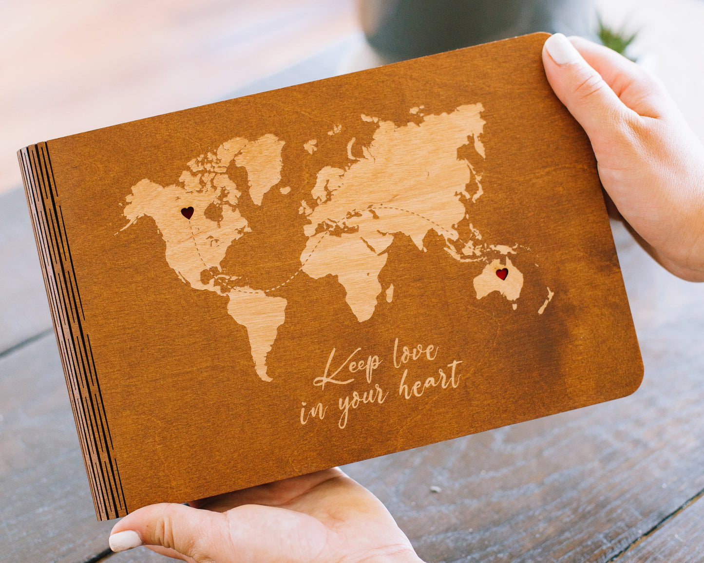 Wooden Polaroid photo album Personalized gift