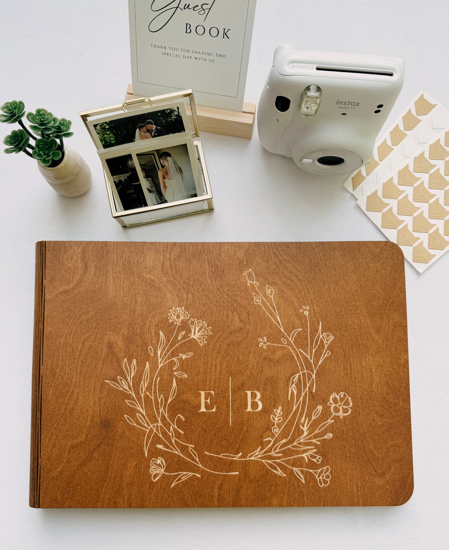 Wooden photo album gift for anniversary or Valentine’s Day