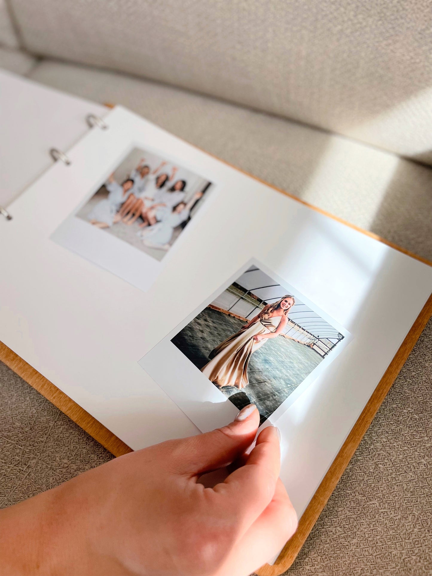 Wooden personalized photo album Wedding anniversary scrapbook gift