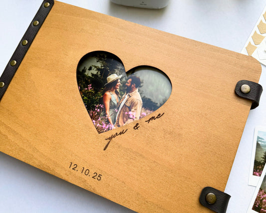 Personalized wooden album Scrapbook Polaroid Instax book