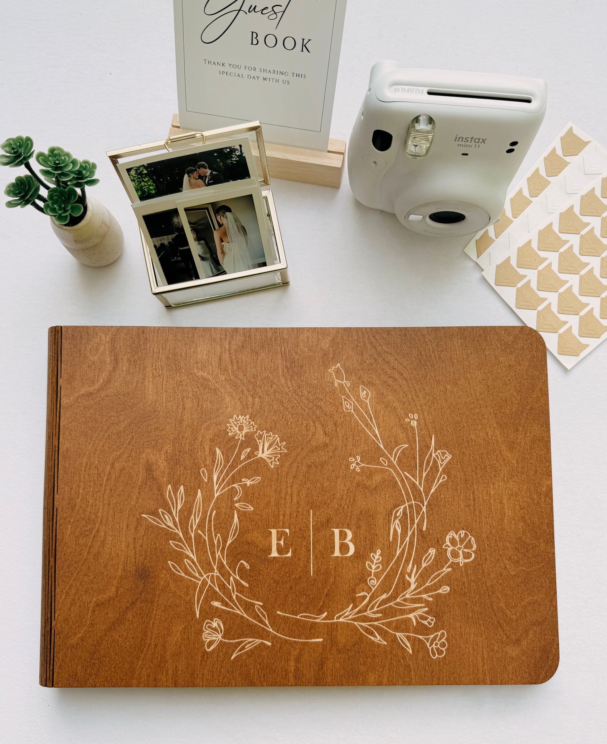 Wooden photo album gift for anniversary or Valentine’s Day